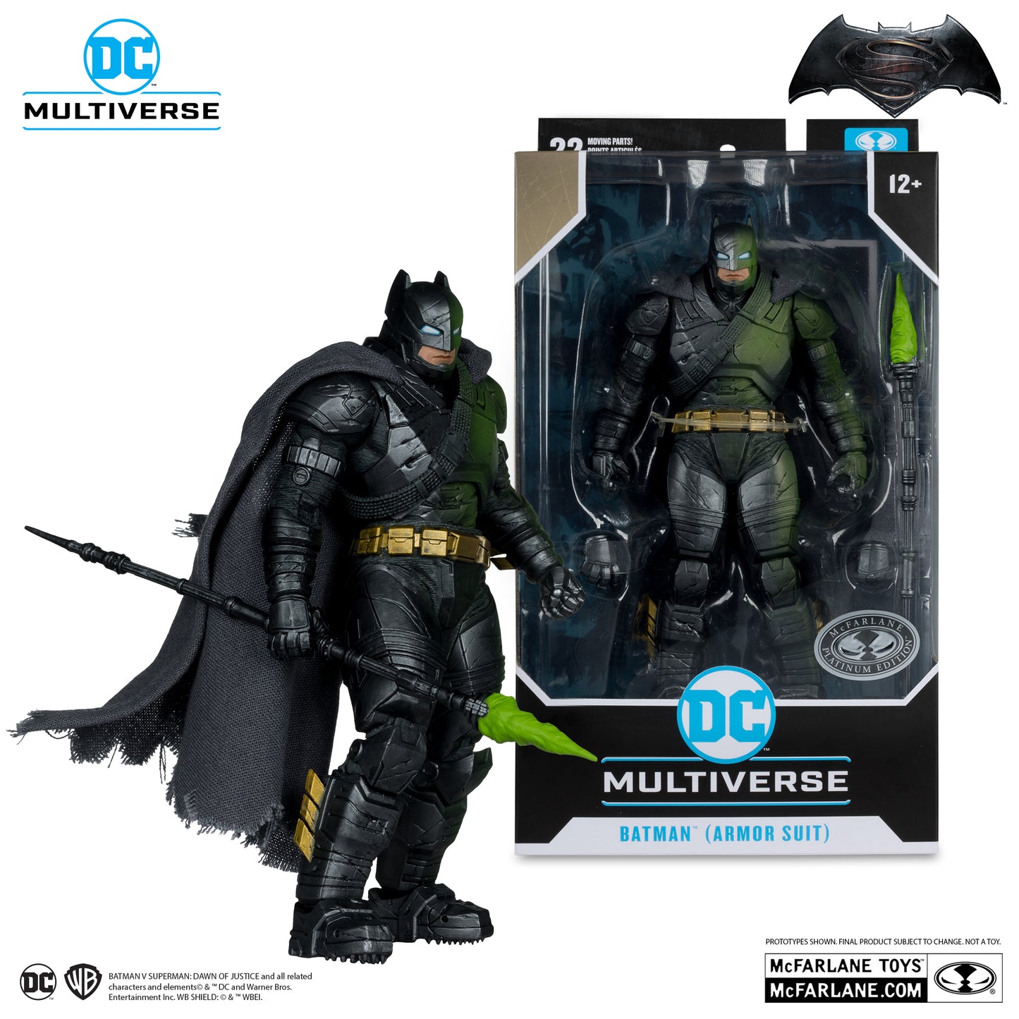 SUPERMAN FALSE GOD Y BATMAN ARMORED EDICION PLATINUM SET BVS DAWN OF JUSTICE DC MULTIVERSE