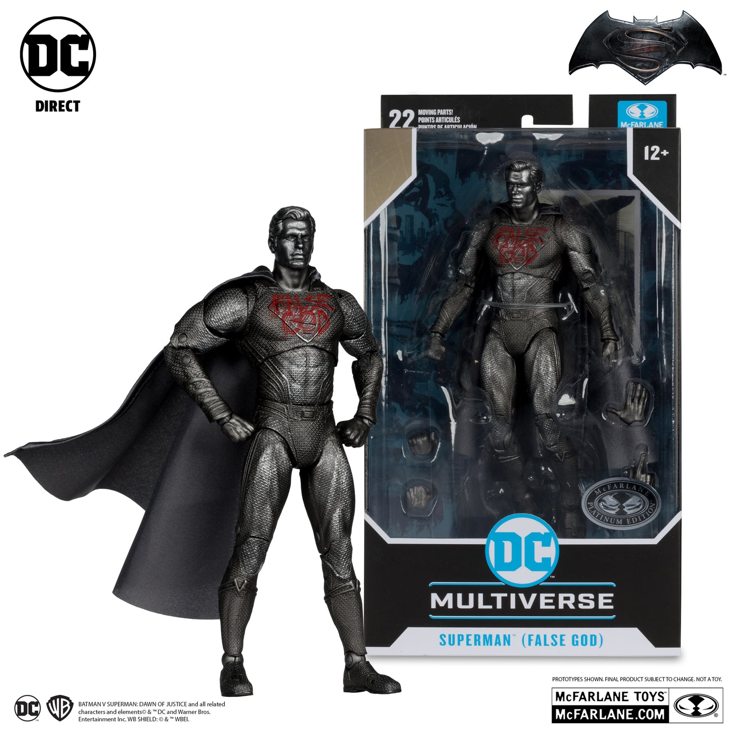 SUPERMAN FALSE GOD Y BATMAN ARMORED EDICION PLATINUM SET BVS DAWN OF JUSTICE DC MULTIVERSE