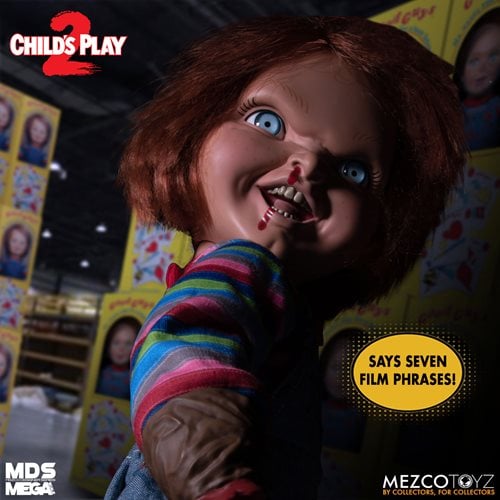 CHILD'S PLAY 2 CHUCKY EL MUÑECO DIABOLICO MDS MEZCO CON SONIDO TAMAÑO REAL