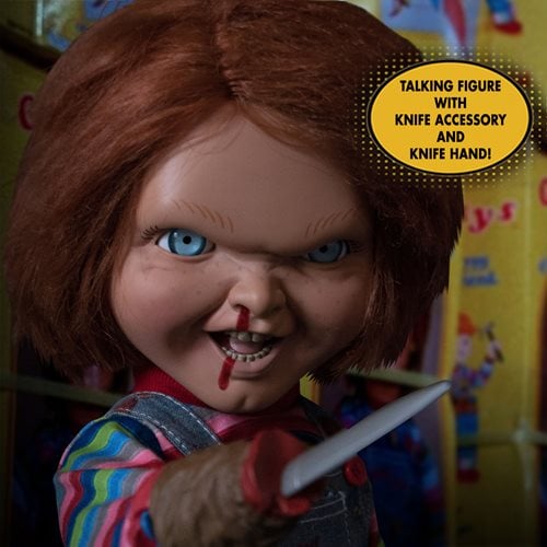 CHILD'S PLAY 2 CHUCKY EL MUÑECO DIABOLICO MDS MEZCO CON SONIDO TAMAÑO REAL