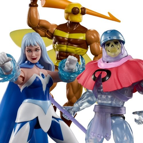MOTU ORIGINS WAVE 24 MASTERS OF THE UNIVERSE FROSTA, INVISIBLE SKELETOR Y BUZZ OFF CARTOON COLLECTION MATTEL