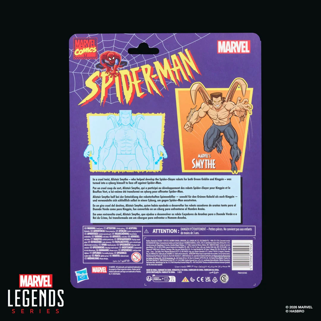 SMYTHE SPIDERMAN THE ANIMATED SERIES RETROCARD MARVEL LEGENDS HASBRO