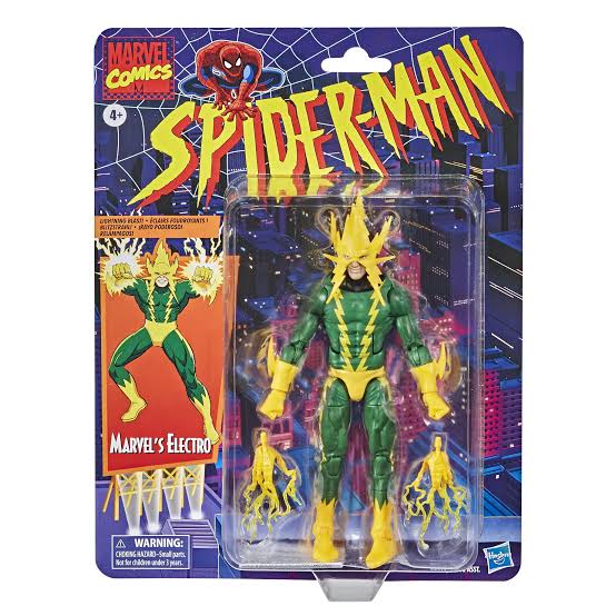ELECTRO SPIDERMAN RESTOCK MARVEL LEGENDS RETROCARD HASBRO