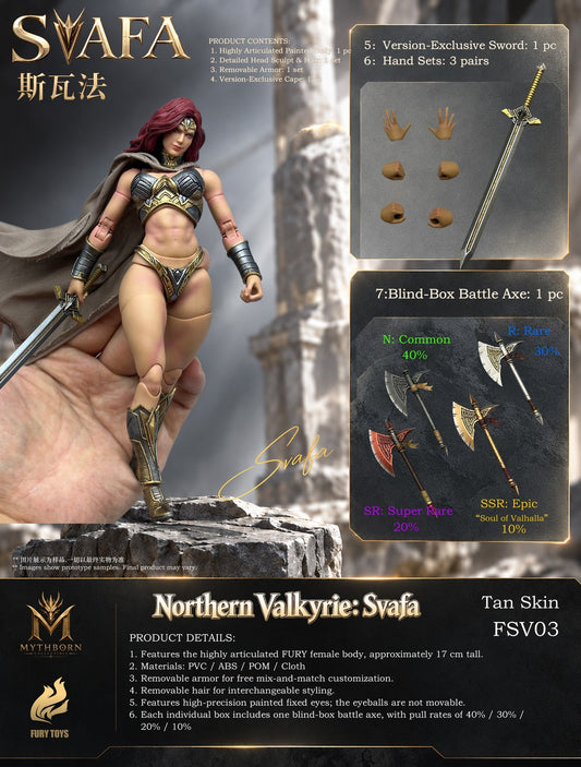 NORTHERN VALKYRIE SVAFA MYTHOBORN X RED HAIR FURY TOYS CON BONUS