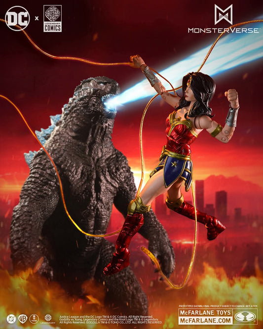 WONDER WOMAN VS GODZILLA ATOMIC BLAST 2PACK DC MULTIVERSE MCFARLANE