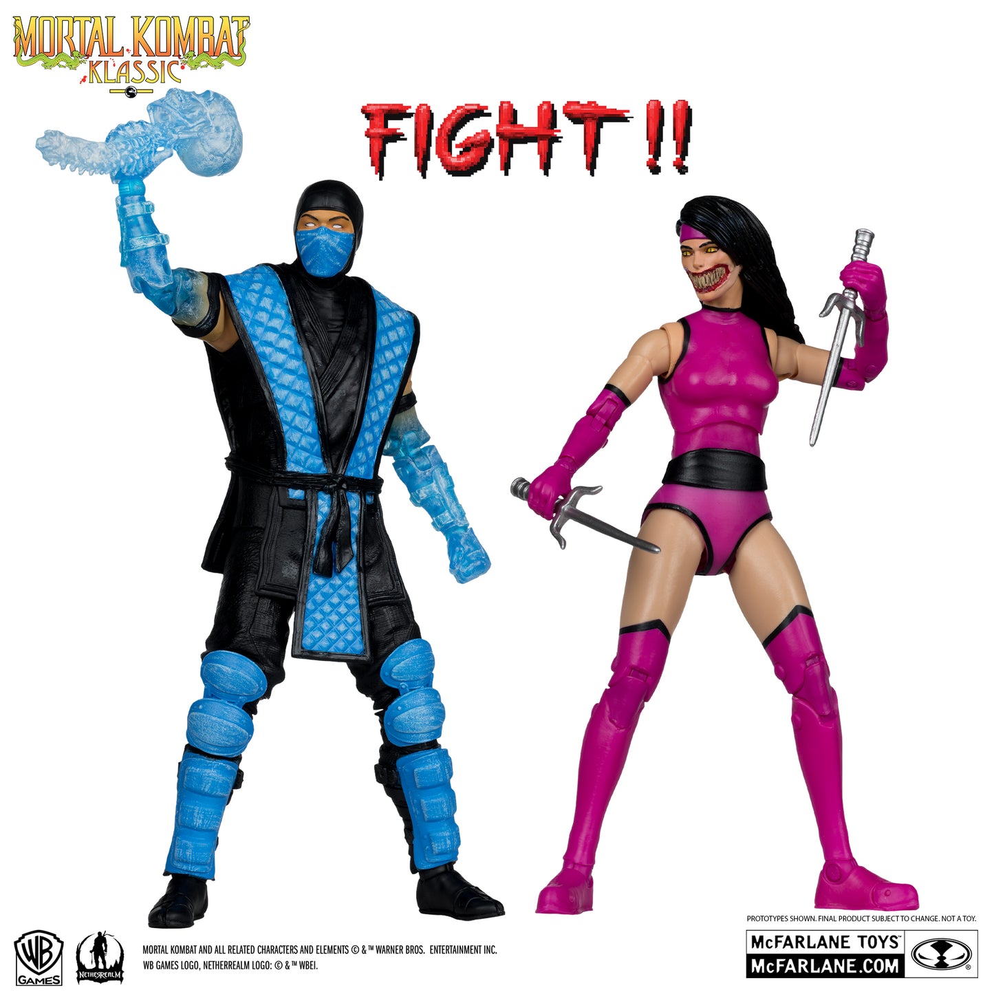 SUB ZERO VS MILEENA 2PACK MORTAL KOMBAT KLASSIC MCFARLANE