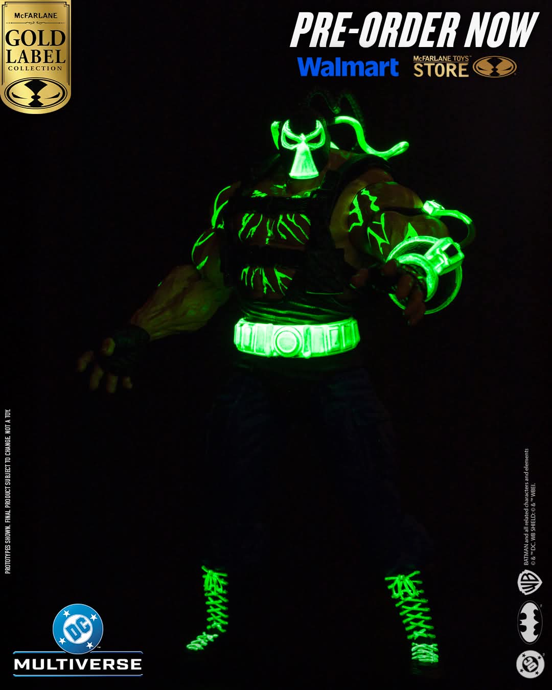 BANE DC MULTIVERSE MCFARLANE MEGAFIGURE GLOW IN THE DARK EXCLUSIVO WALMART
