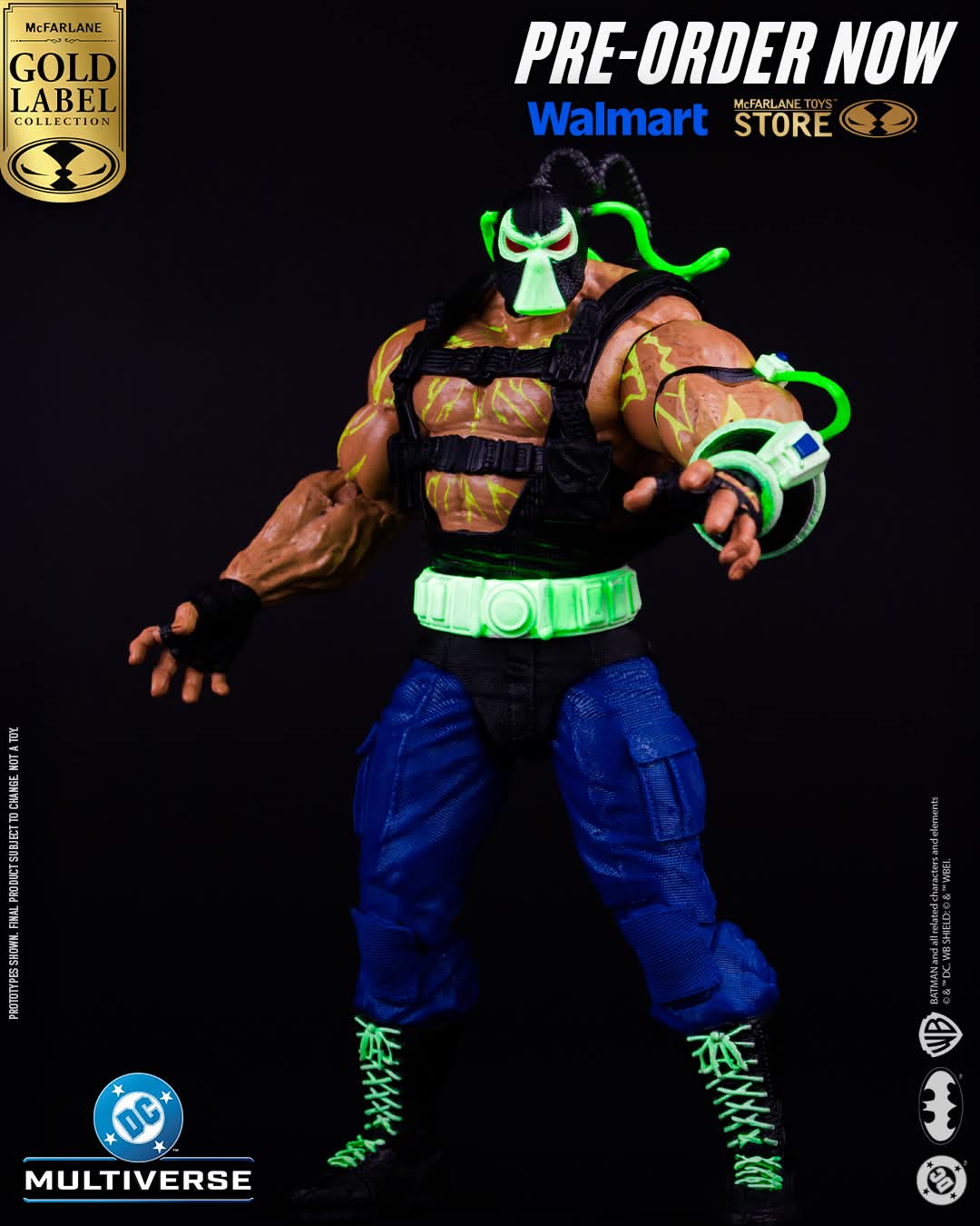 BANE DC MULTIVERSE MCFARLANE MEGAFIGURE GLOW IN THE DARK EXCLUSIVO WALMART
