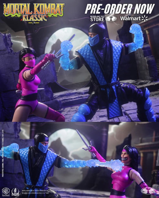 SUB ZERO VS MILEENA 2PACK MORTAL KOMBAT KLASSIC MCFARLANE