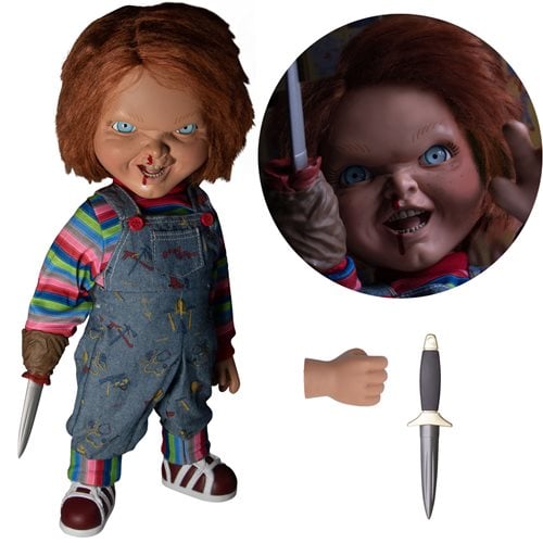 CHILD'S PLAY 2 CHUCKY EL MUÑECO DIABOLICO MDS MEZCO CON SONIDO TAMAÑO REAL