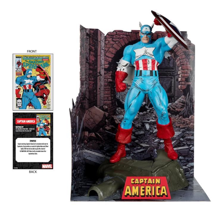 CAPITAN AMERICA THE AMAZING SPIDERMAN POSED FIGURE MCFARLANE 1/6