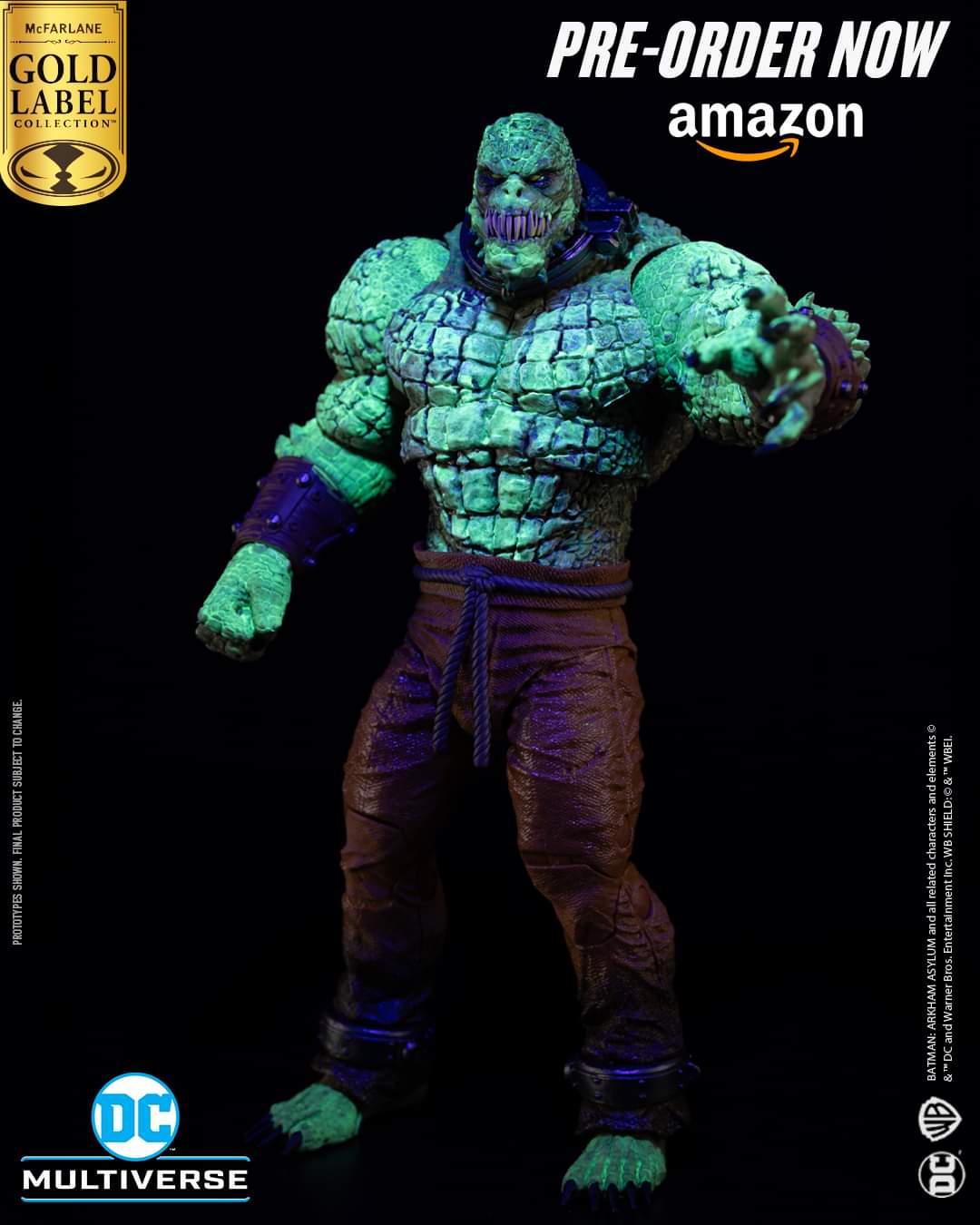 KILLER CROC GLOW IN THE DARK ARKHAM ASYLUM DC MULTIVERSE EXCLUSIVO DE AMAZON