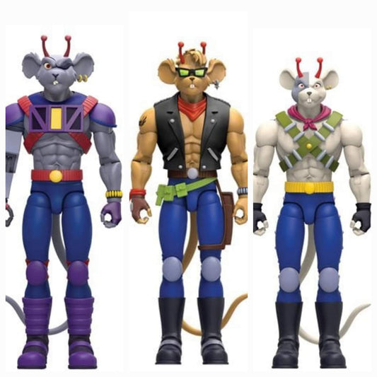 BIKER MICE FROM MARS MOTORATONES MODO THRROTLE VINNIE SET DE 3 FIGURAS NACELLE