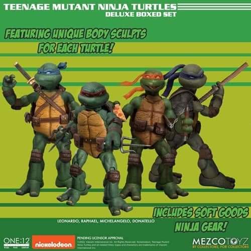 TMNT 4PACK DELUXED BOXED SET MEZCO ONE:12