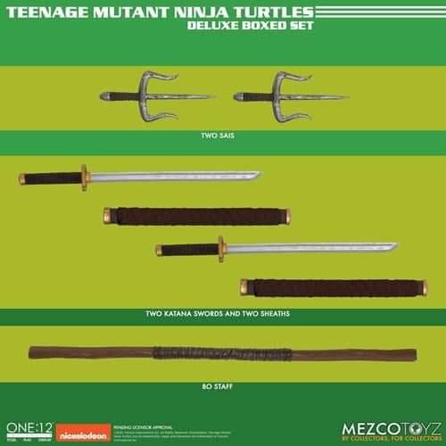 TMNT 4PACK DELUXED BOXED SET MEZCO ONE:12