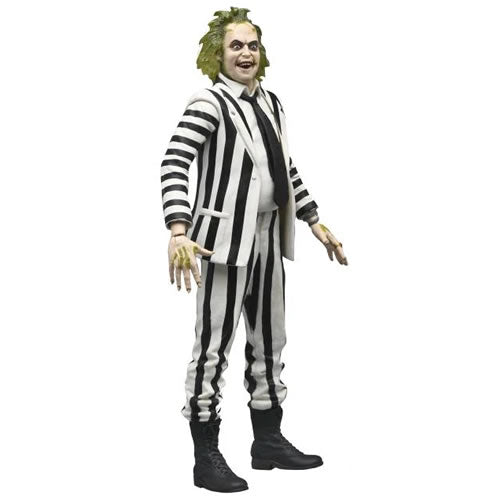 BEETLEJUICE 1988 MOVIE BLACK AND WHITE STRIPED SUIT NECA