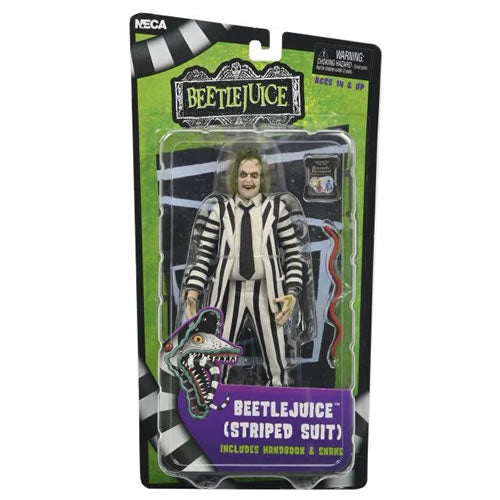 BEETLEJUICE 1988 MOVIE BLACK AND WHITE STRIPED SUIT NECA