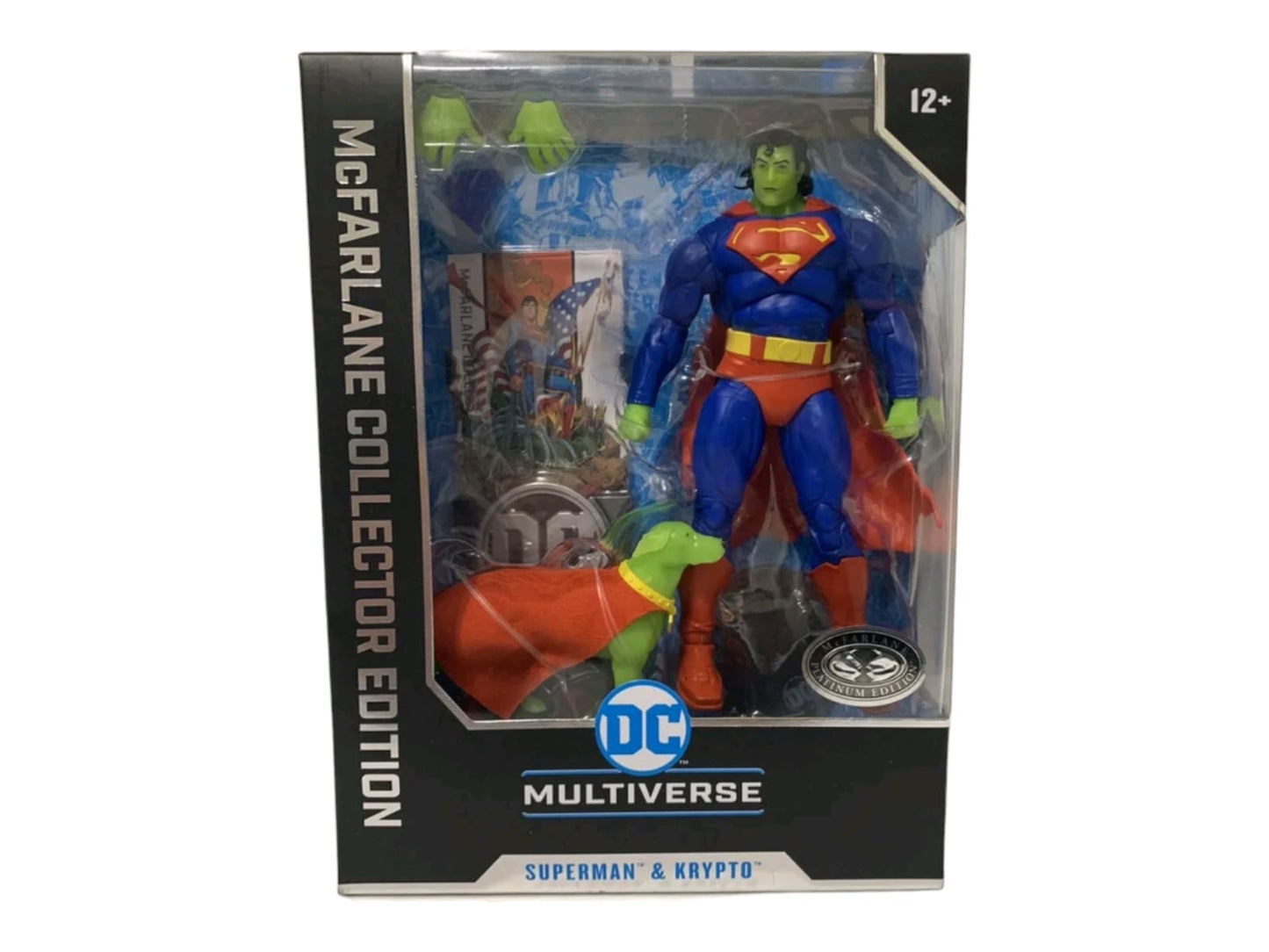 SUPERMAN Y KRYPTO COLLECTOR EDITION PLATINO DC MULTIVERSE MCFARLANE
