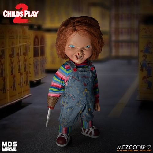 CHILD'S PLAY 2 CHUCKY EL MUÑECO DIABOLICO MDS MEZCO CON SONIDO TAMAÑO REAL