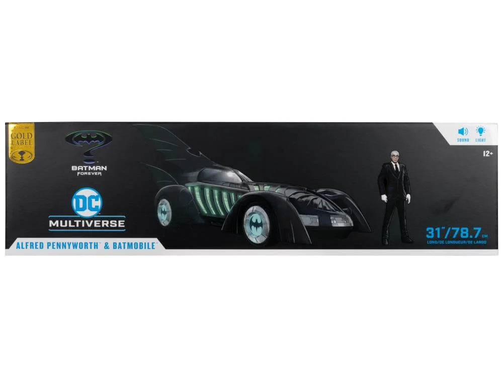 ALFRED PENNYWORTH Y BATIMOBIL DC MULTIVERSE GOLD LABEL MCFARLANE