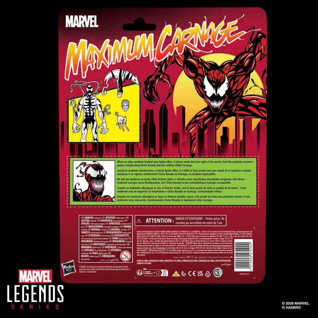 CARNAGE SPIDERMAN THE ANIMATED SERIES RETROCARD MARVEL LEGENDS HASBRO