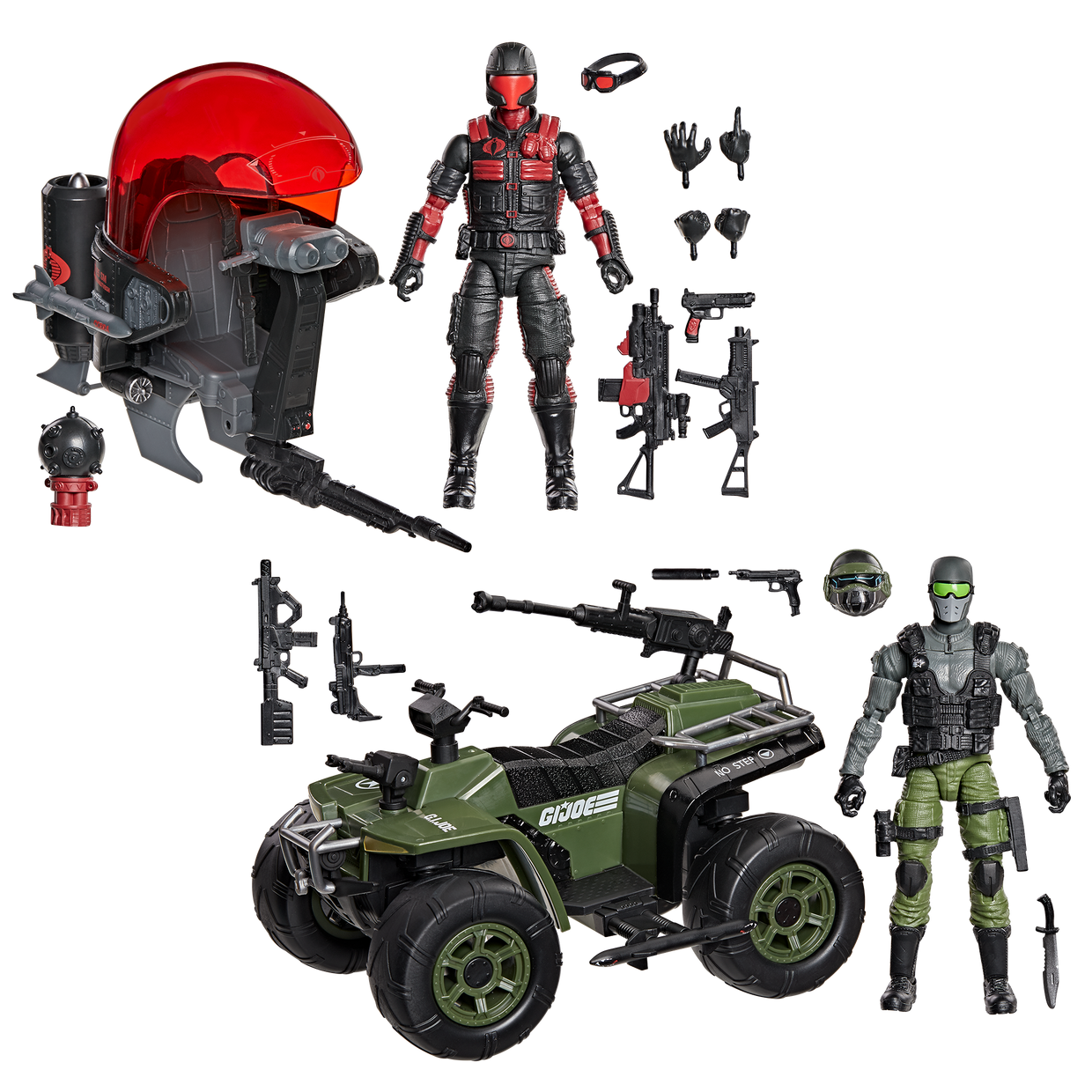 SNAKE EYES Y VARMINT ATV VS STEALTH VIPER Y COBRA STEALTH FLIGHT POD 2PACK G.I.JOE CLASSIFIED HASBRO