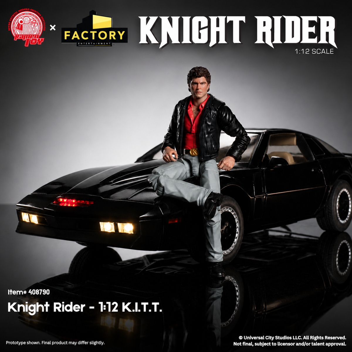 K.I.T.T. (KNIGHT RIDER) Y MICHAEL KNIGHT 1/12 LIMITED EDITION RAMEN TOYS Y FACTORY ENTERTAINMENT