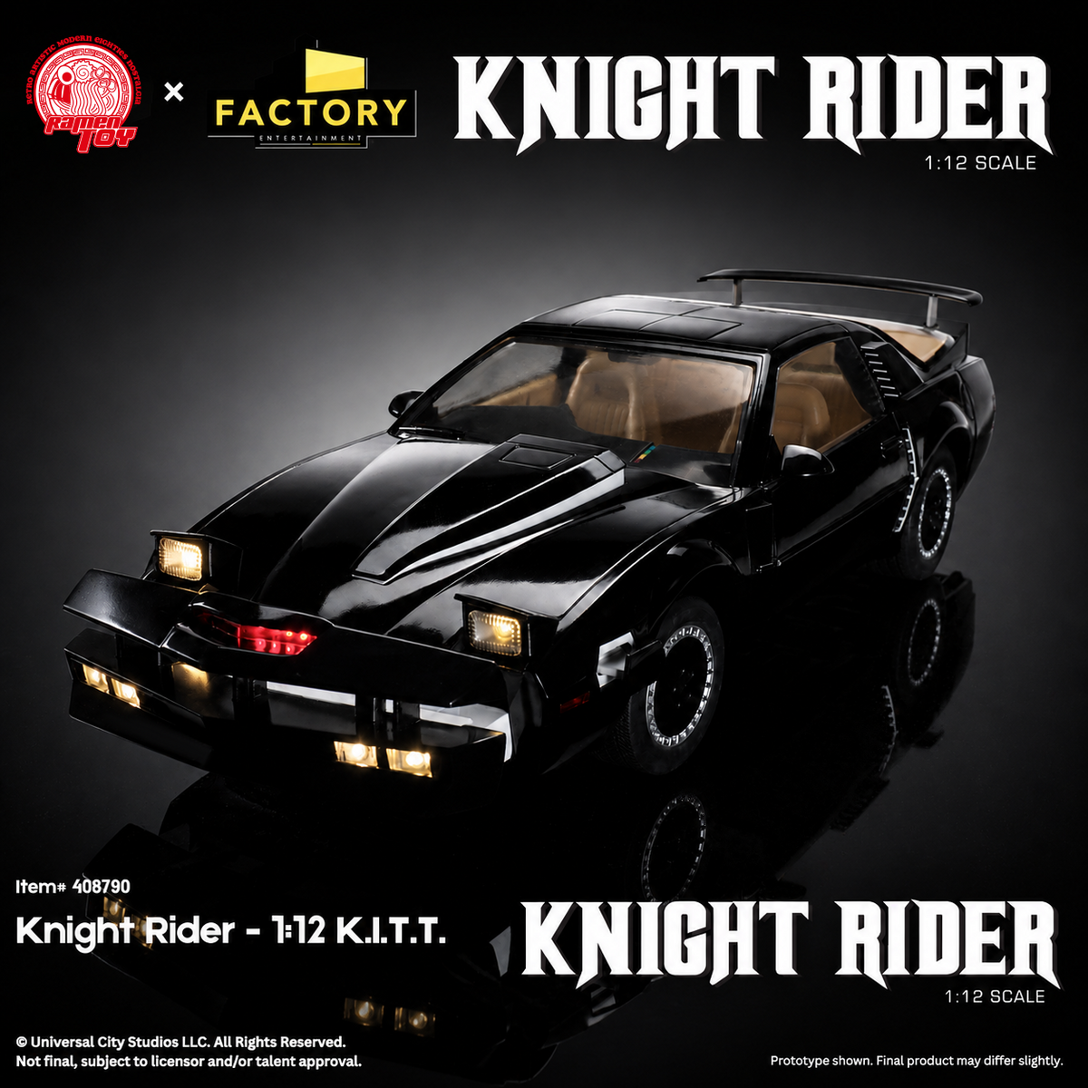 K.I.T.T. (KNIGHT RIDER) Y MICHAEL KNIGHT 1/12 LIMITED EDITION RAMEN TOYS Y FACTORY ENTERTAINMENT