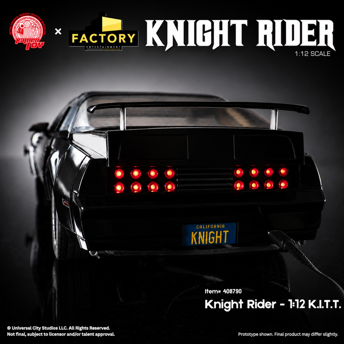K.I.T.T. (KNIGHT RIDER) Y MICHAEL KNIGHT 1/12 LIMITED EDITION RAMEN TOYS Y FACTORY ENTERTAINMENT