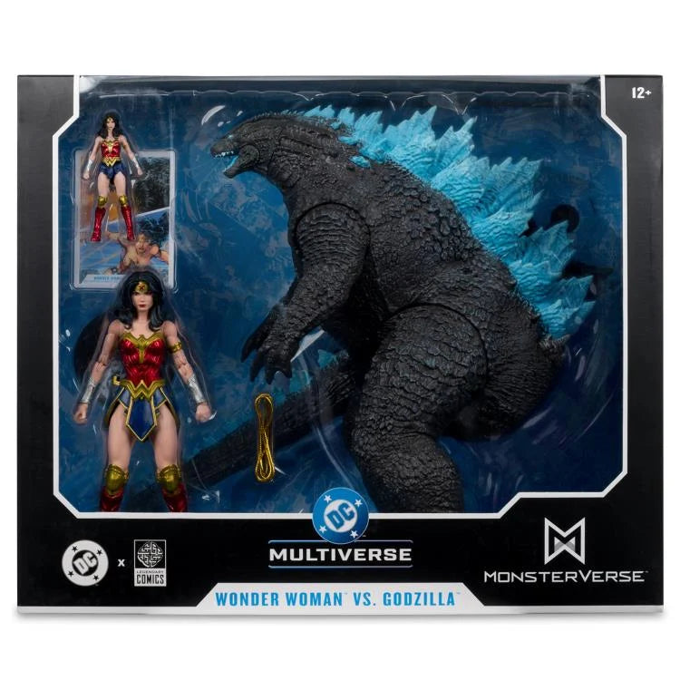 WONDER WOMAN VS GODZILLA ATOMIC BLAST 2PACK DC MULTIVERSE MCFARLANE