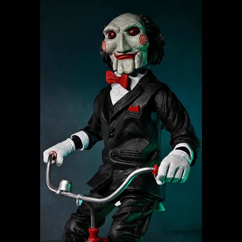 BILLY THE PUPPET ON TRICYCLE CON SONIDO SAW 12' NECA