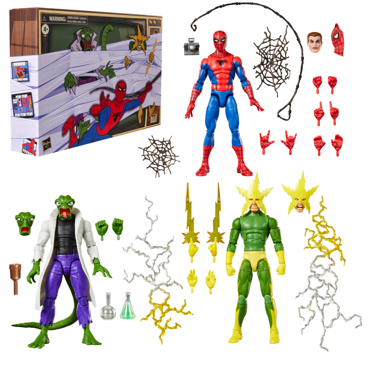 SPIDERMAN LIZARD Y ELECTRO 3PACK MARVEL LEGENDS HASBRO