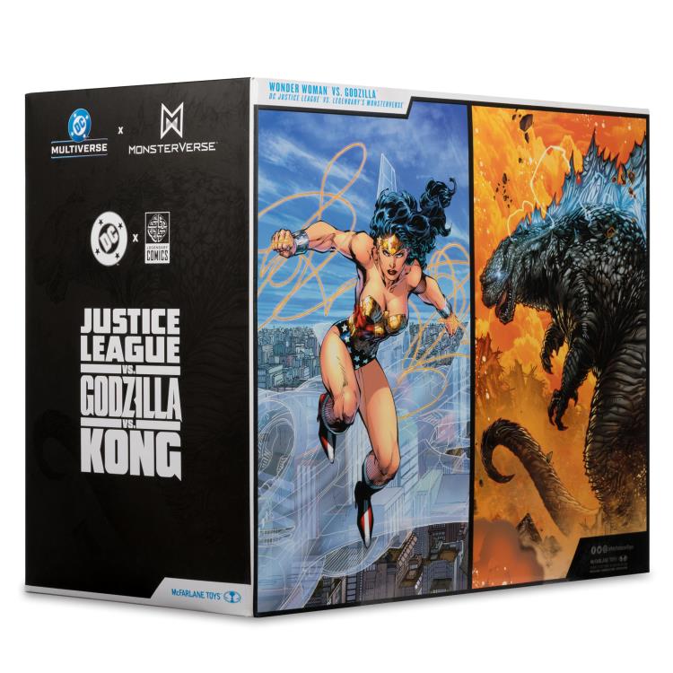 WONDER WOMAN VS GODZILLA ATOMIC BLAST 2PACK DC MULTIVERSE MCFARLANE