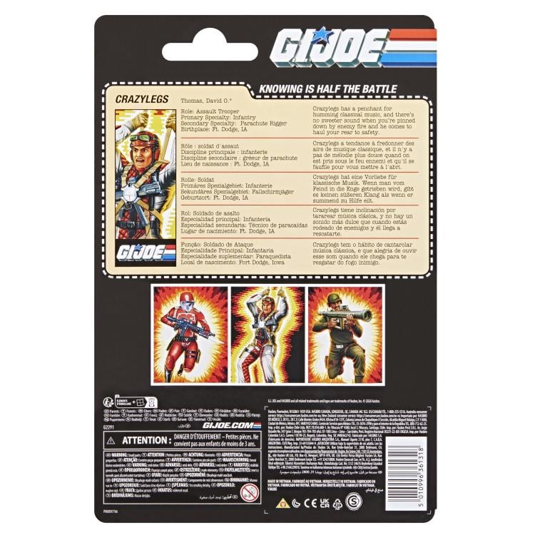 DAVID CRAZYLEGS THOMAS G.I.JOE CLASSIFIED RETRO CARD HASBRO