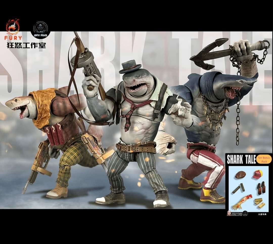 SHARK TALES SET ARTHUR, BILLY Y GYPSY CON BONUS FURY TOYS
