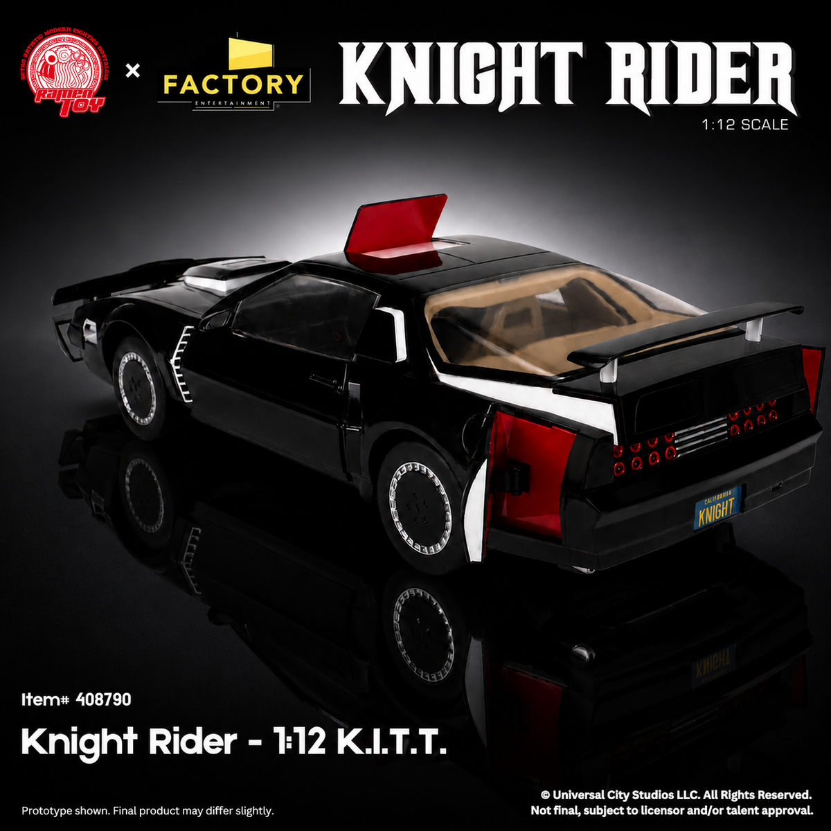 K.I.T.T. (KNIGHT RIDER) Y MICHAEL KNIGHT 1/12 LIMITED EDITION RAMEN TOYS Y FACTORY ENTERTAINMENT