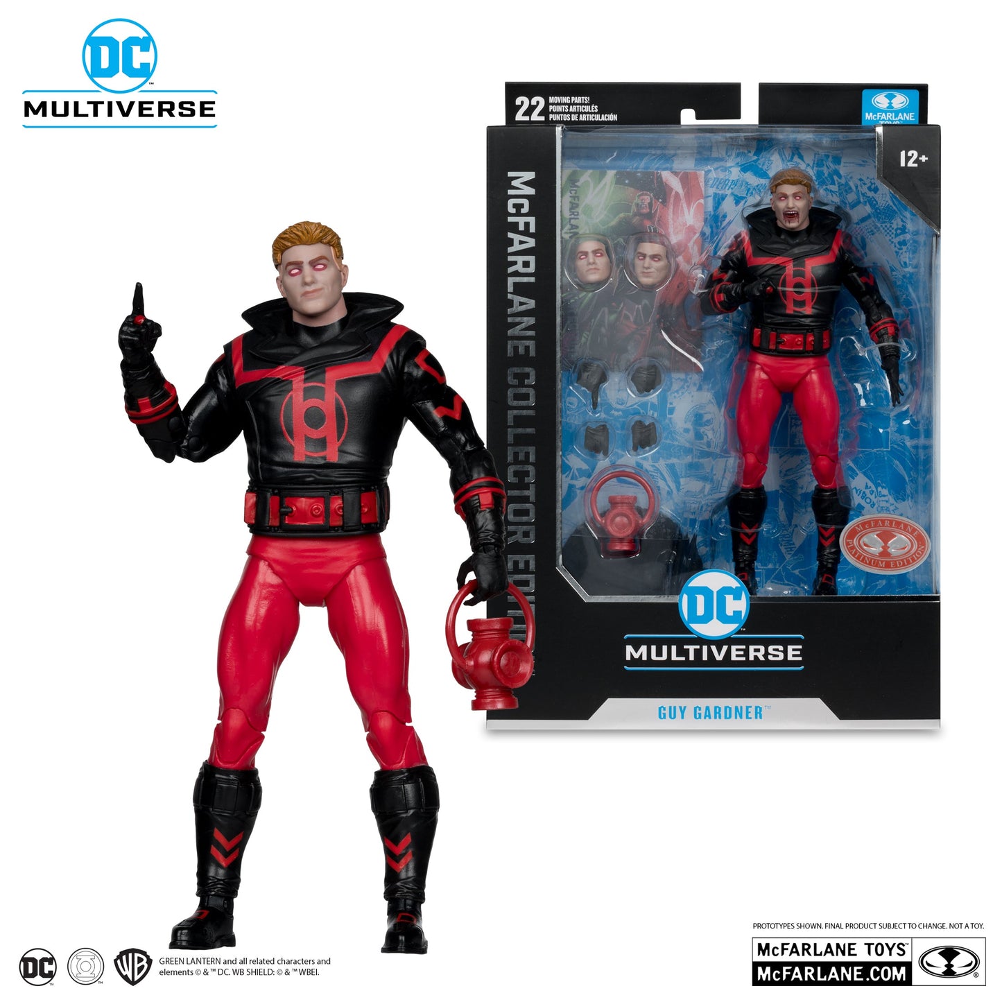 GUY GARDNER RED LANTERN DC MULTIVERSE COLLECTOR EDITION MCFARLANE RED PLATINUM
