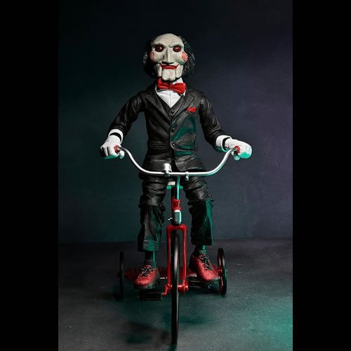 BILLY THE PUPPET ON TRICYCLE CON SONIDO SAW 12' NECA