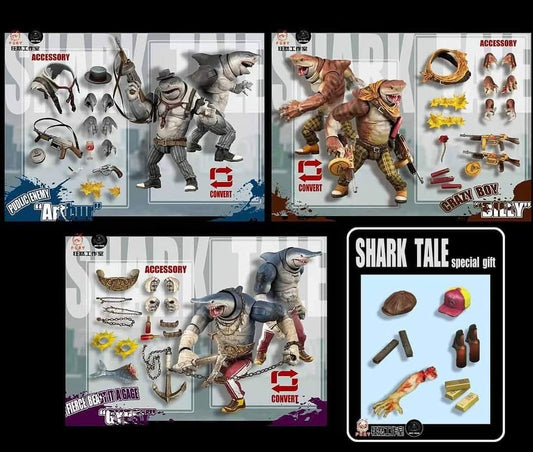 SHARK TALES SET ARTHUR, BILLY Y GYPSY CON BONUS FURY TOYS