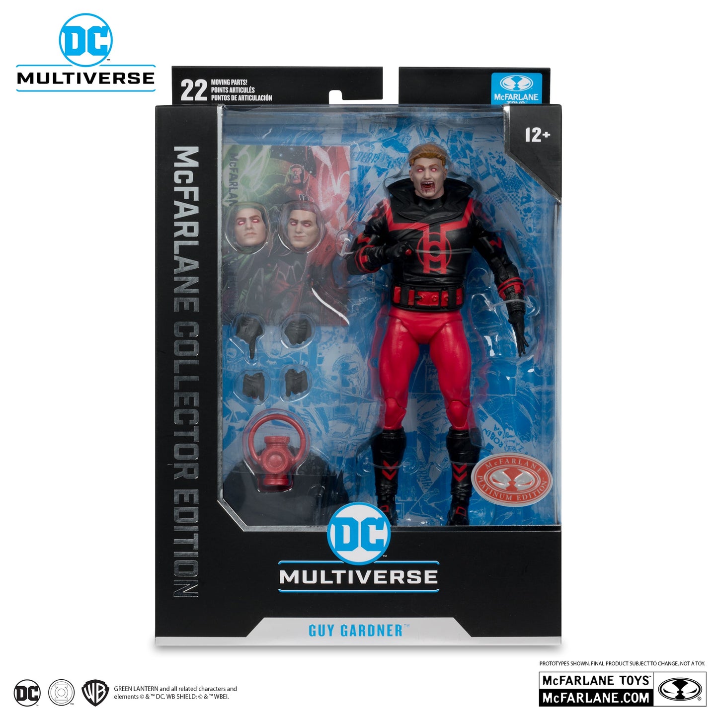 GUY GARDNER RED LANTERN DC MULTIVERSE COLLECTOR EDITION MCFARLANE RED PLATINUM