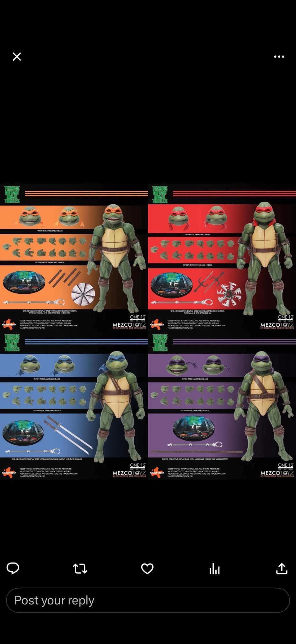 TMNT (1990 MOVIE) DELUXE SET ONE:12 MEZCO