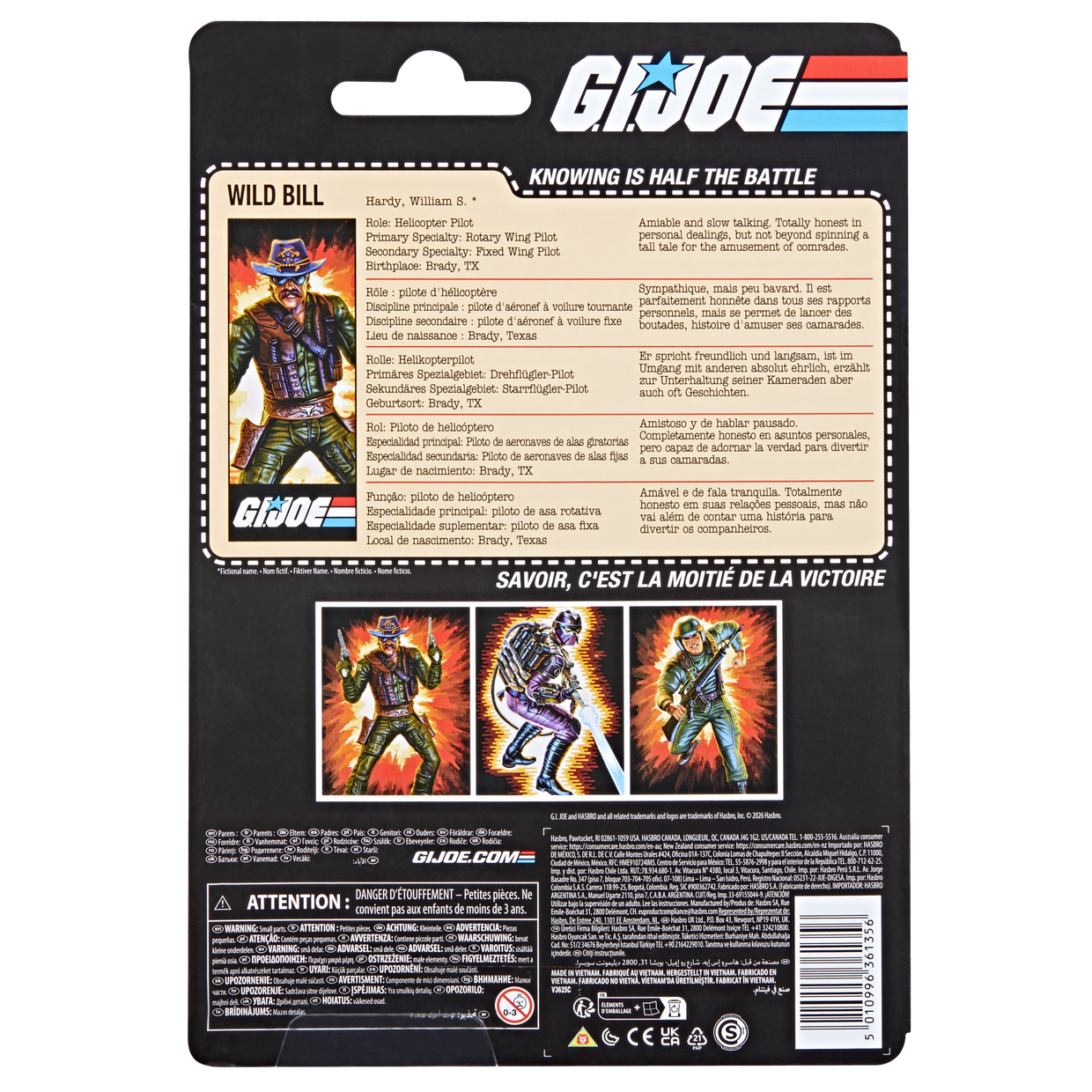 WILLIAM WILD BILL HARDY RETROCARD G.I.JOE CLASSIFIED HASBRO