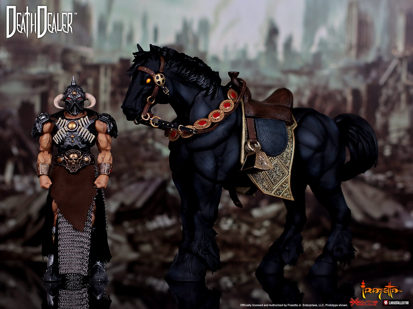 DEATH DEALER WITH STEED DE FRANK FRAZETTA EXECUTIVE REPLICAS LIMITADO A 1500 PIEZAS