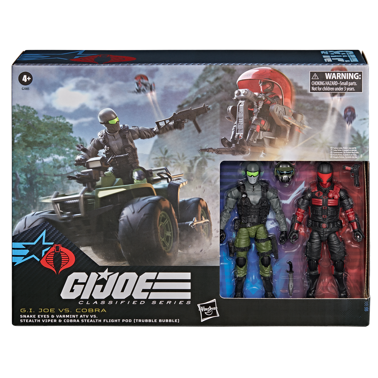 SNAKE EYES Y VARMINT ATV VS STEALTH VIPER Y COBRA STEALTH FLIGHT POD 2PACK G.I.JOE CLASSIFIED HASBRO