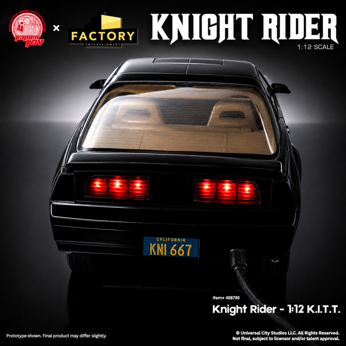 K.I.T.T. (KNIGHT RIDER) Y MICHAEL KNIGHT 1/12 LIMITED EDITION RAMEN TOYS Y FACTORY ENTERTAINMENT